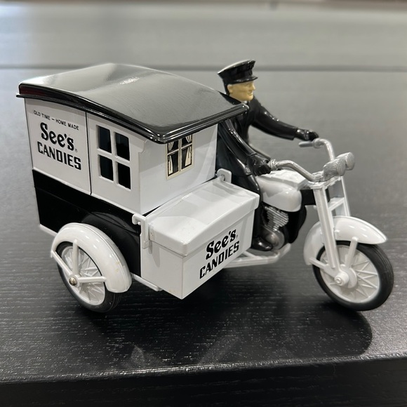 See’s Candies Other - Sees Candies Metal Motorcycle with Side-Cart and Plastic Rider